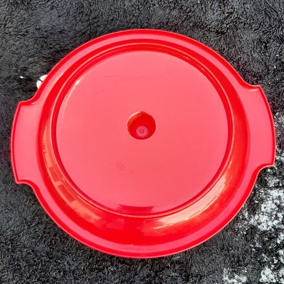 Tupperware Red Suzette 3 Part Divided Dish Relish Serving Platter  8" D - Picture 3 of 6